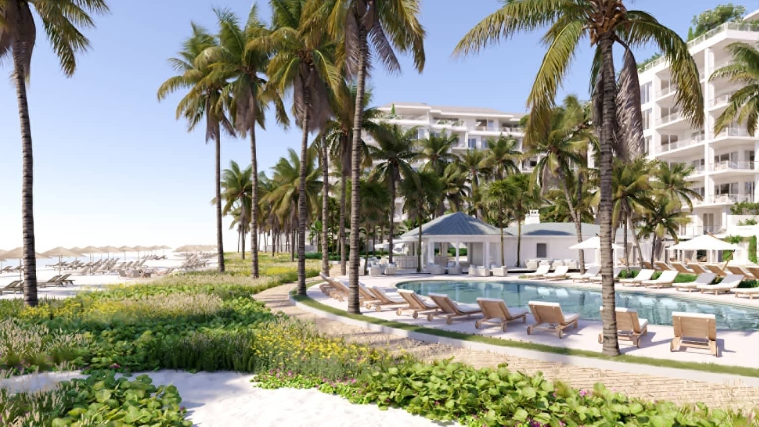 Naples Beach Club pool and beach on the Gulf Coast